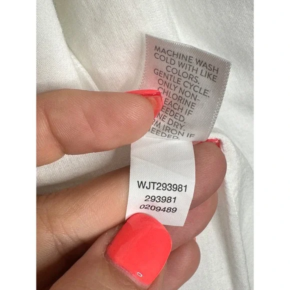 J. Jill Embroidered Open Front Jacket 2X White Blue Floral Cottage Coastal Boho - Picture 8 of 8